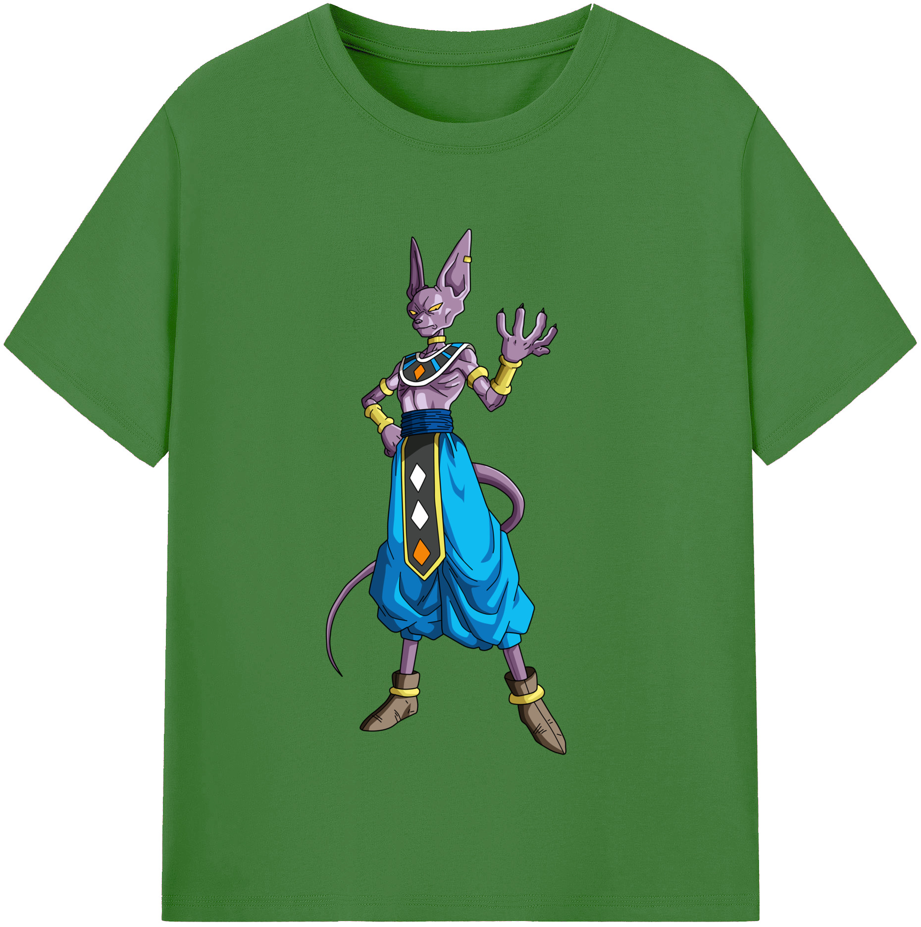 （画像用） ドラゴンボール ビルス 破壊神ビルス DRAGON BALL Beerus Birusu レディースカジュアルプリントTシャツ（綿100％）